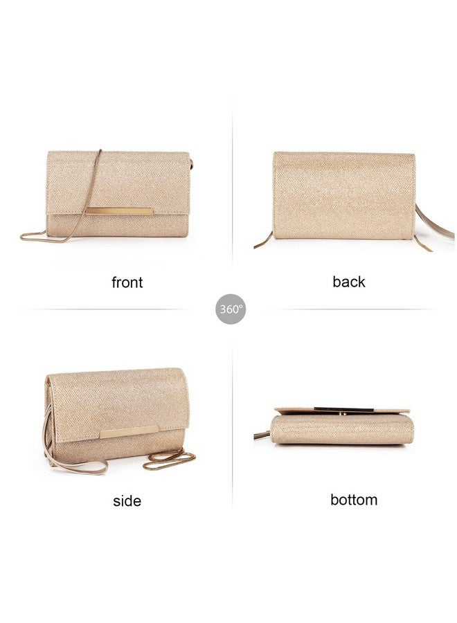 AFKOMST Small Clutch Purses For Women Formal Crossbody Evening Bag And Wristlet Handbags With Chain Strap Gold - Image 4