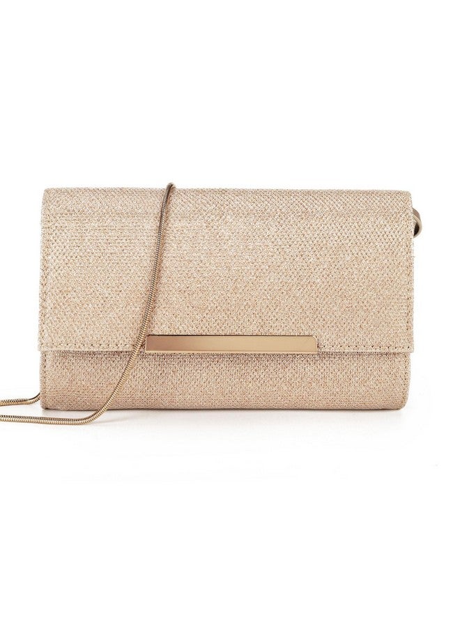 AFKOMST Small Clutch Purses For Women Formal Crossbody Evening Bag And Wristlet Handbags With Chain Strap Gold - Image 1