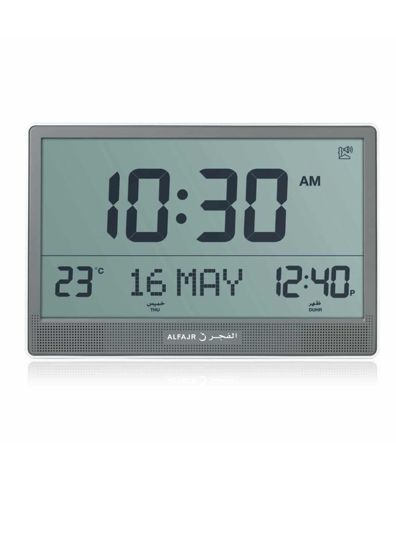 Alfajr ALFAJR Digital Azan Table Clock - Muslim Prayer Azan Clock | CJ-17 Prayer Alarm Table Clock with Worldwide Prayer Times and Multiple Azan Sounds by LUKADAH (CJ-17)  - Image 1