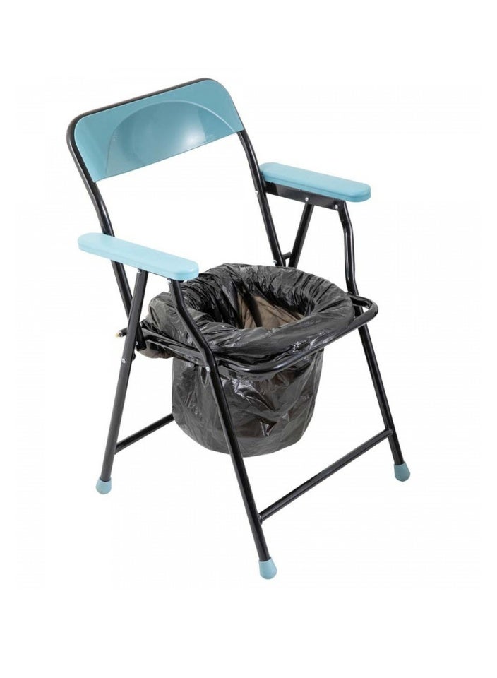 SMART HOME Portable Folding Toilet Chair with Plastic Bowl for the Elderly and the Sick – Home Toilet, Toilet Chair, Health Seat, Suitable for Home Care and Travel (80x50x50 cm) - Image 3