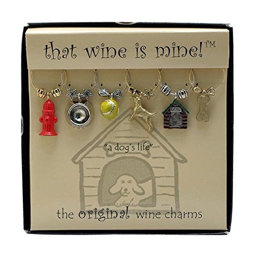 Wine Things A Dog's Life Wine Charms, Zinc Alloy Wine Glass Tags for Stem Glasses, Drink Markers Identifiers for Parties, Tastings, and Entertaining, Multicolor, Set of 6 - Image 4