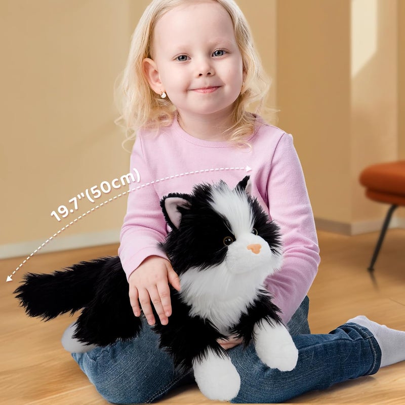 MorisMos Giant Plush Cat XXL 50 cm with Babies in the Belly, Large Realistic Soft Cute Plush Cats, Gift Idea for Children Girls Boys Birthday Christmas Decorations - Image 2