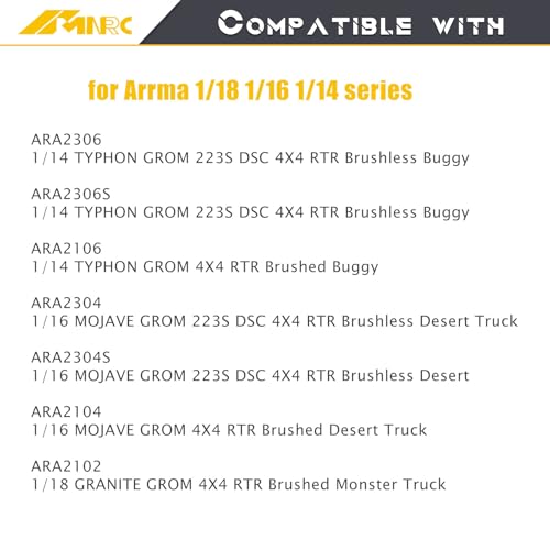 NMNRC Alum 2Pcs Front Rear Differential Diff Gear Kit Compatible with Arrma 118 Granite Grom 114 Typhon Grom 116 Mojave Grom Series Upgrades Part Black - Image 5
