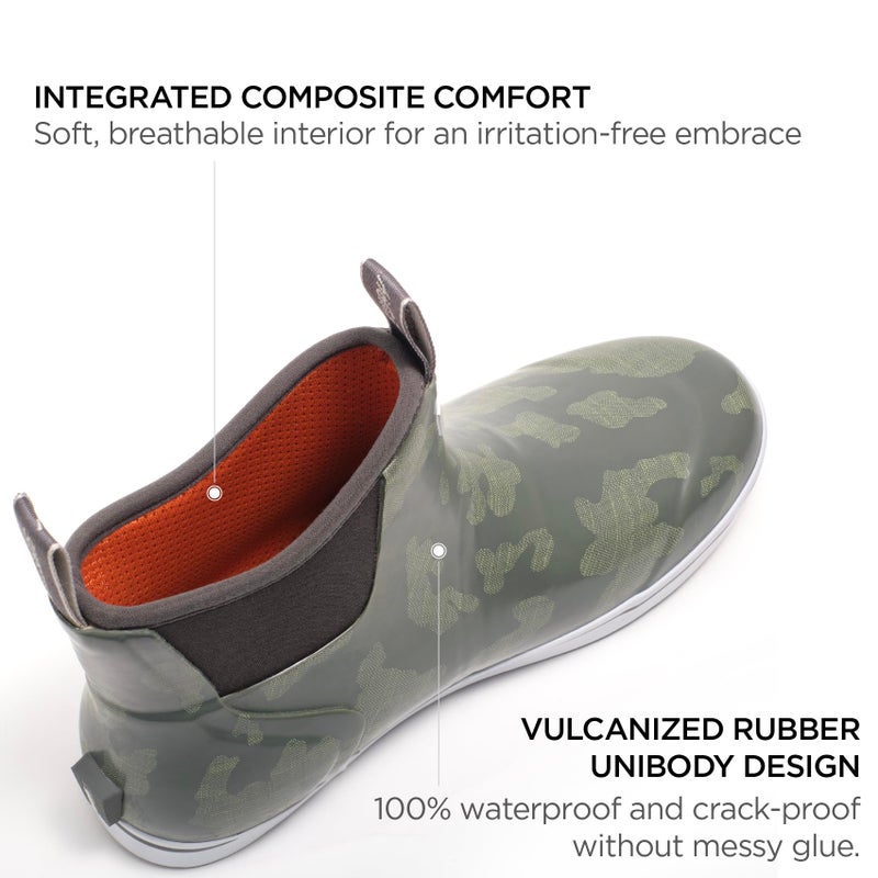 SUREWAY Men's Ankle Fishing Deck Boots for Men-Waterproof,Professional Non-Slip Soles for Wet Slippery Surface,Neoprene Rubber Rain Boot/Shoes for Hunting Boating Gardening,New Volcan Ash,Size 10 - Image 4