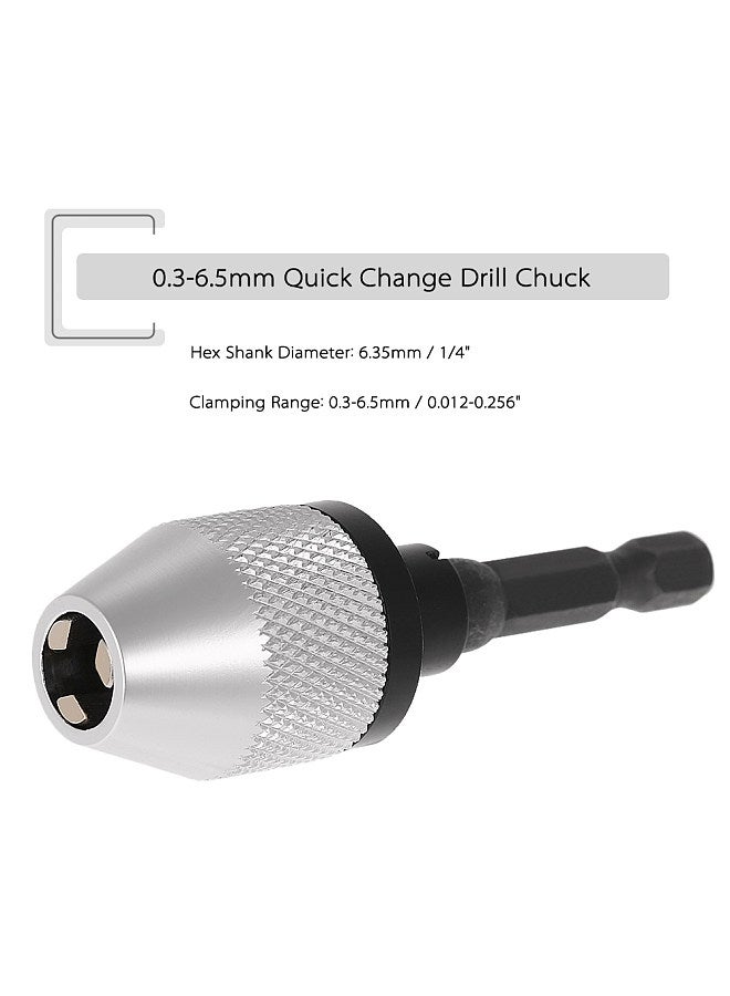 Mini Portable 0.3-6.5mm Electric Grinder Quick Change Drill Chuck with 6.35mm 1/4" Hex Shank Universal Drill Bit Converter Screwdriver Impact Driver Adaptor  - Image 2