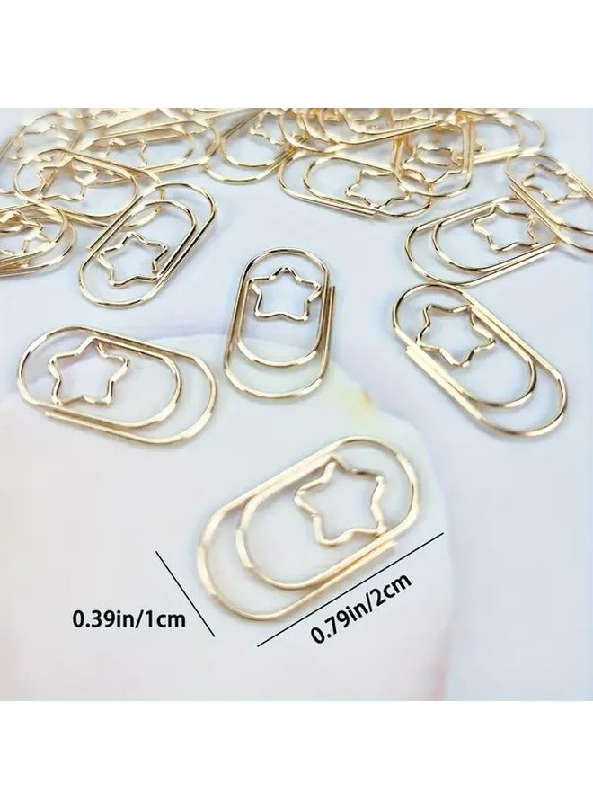 10pcs Rose Gold Yellow Star Paper Clips Minimalist Metal Office Supplies Gift - Image 4
