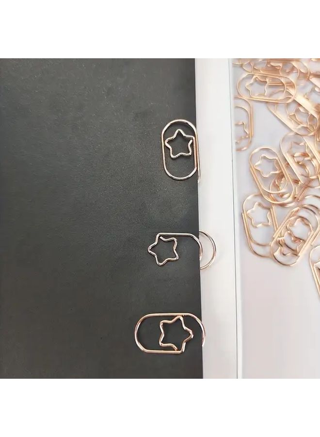 10pcs Rose Gold Yellow Star Paper Clips Minimalist Metal Office Supplies Gift - Image 5