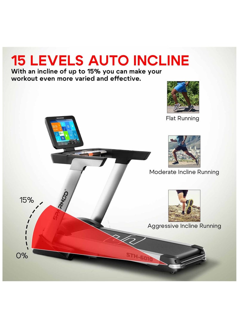 STH-6010 Treadmill for Home Use - 40cm WiFi Touch Screen, Entertainment Apps, 6HP Motor, 150kg Weight Capacity, 1-18.8 km/h, Auto-Incline, Foldable, Speakers and Auto Lubrication - pzsku/ZA28D42C92CE06BD49810Z/45/_/1704793236/e57df4b2-1cd3-4d6f-824c-687d17f9c0ac