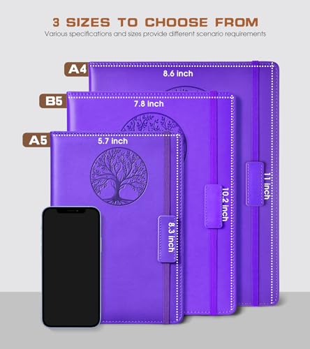 Biuwory Lined Journal Notebook for Women Men,256 Pages B5 Large Hardcover Leather Journals for Writing,Travel,Business,Work & School,College Ruled Notebooks for Note Taking,Diary Notepad 7.8"×10.2" - Image 2