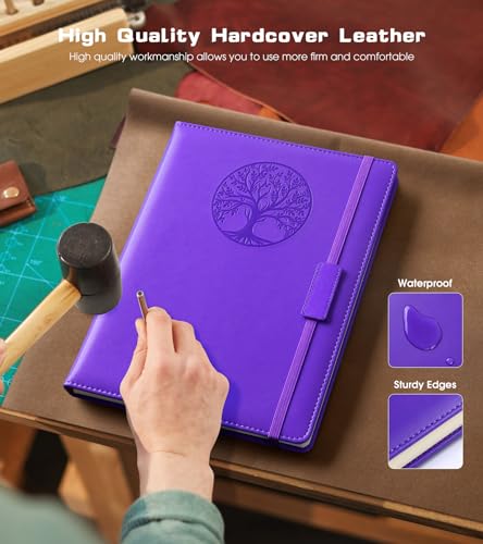 Biuwory Lined Journal Notebook for Women Men,256 Pages B5 Large Hardcover Leather Journals for Writing,Travel,Business,Work & School,College Ruled Notebooks for Note Taking,Diary Notepad 7.8"×10.2" - Image 3