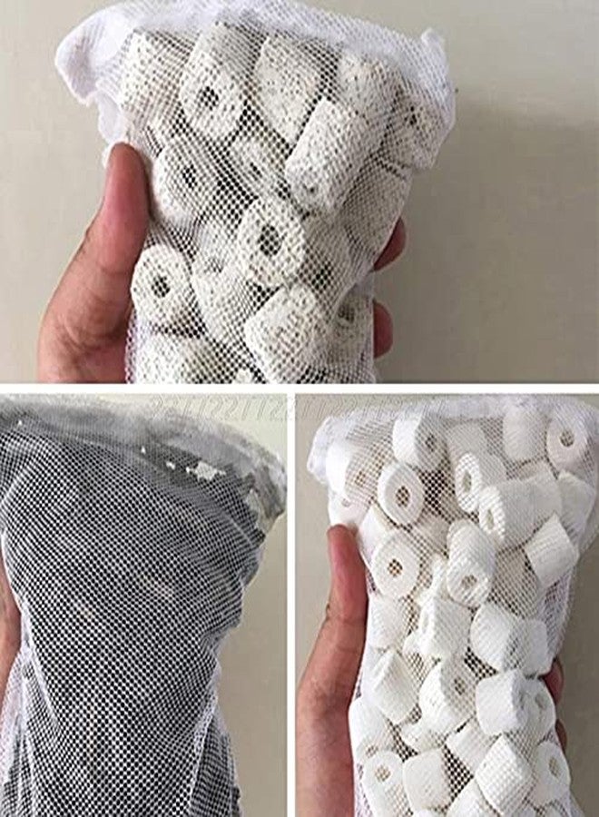 Vayinato Media Bags for Aquarium Tank Filter with Zipper, 5 Pcs - Fish Tank Filter Media Mesh Bags - for Activated Carbon, Biospheres, Ceramic Rings (White) - Image 5