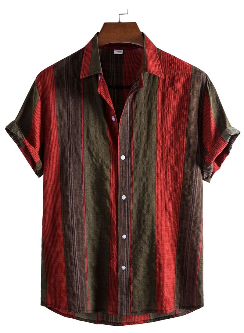 Summer new floral men's casual short-sleeved floral shirt - Image 1