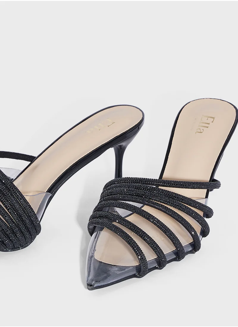 ELLA Clear Diamante Slip On Pump