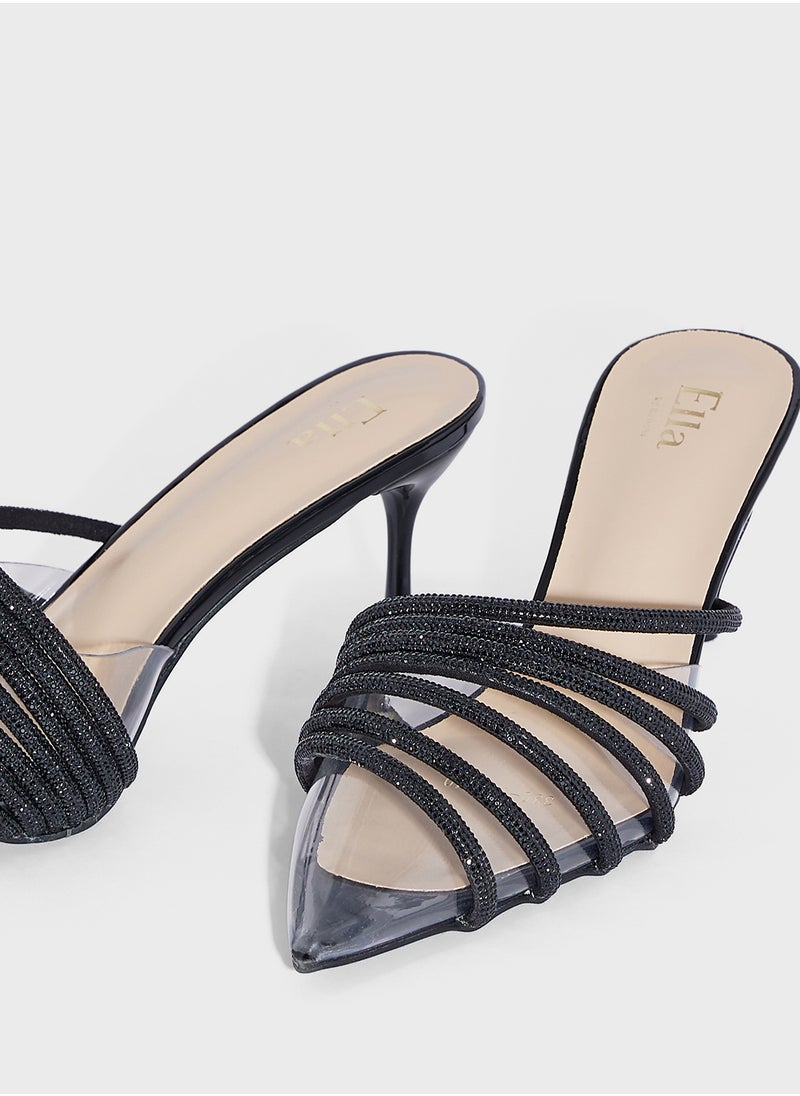 ELLA Clear Diamante Slip On Pump  - Image 4