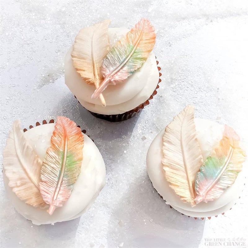 Skytail 2 Slot Silicone Feather Fondant Mould for DIY Chocolate Candy Birthday Cake Decoration Cupcake Topper Candy Molds Sugarcraft Gumpaste Polymer Clay Jelly Handmade Soap Resin Molds - Image 4