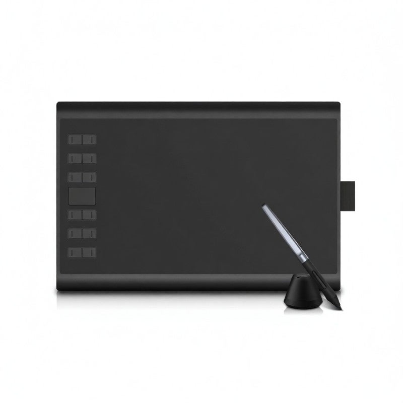 Graphic Tablet 10 * 6In Active Area 8192 Levels Pressure Sensitivity Drawing Tablet - 12 Customizable Express Keys 16 Soft Keys Pen Tablet for Digital Artists Designers Home Office On-the-Go Use - Image 1