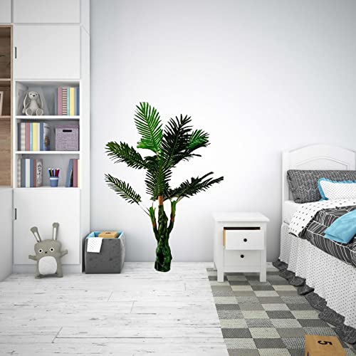 KAYKON Artificial Plant Big Areca Palm Green Tree Without Pot Indoor Nearly Natural Plant for Home Decor - 4.65 Feet (3 Leg Palm) - Image 4