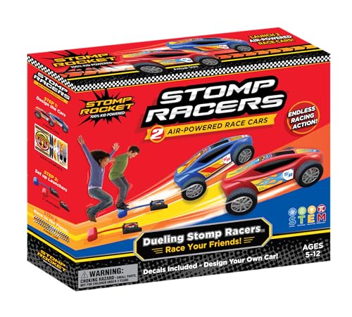 Stomp Rocket Stomp Racers Air Powered Race Cars by Stomp Rocket 2 Car Racer Pack  Dueling Stomp Racers Toy Car Launcher  Fun Backyard Outdoor  Indoor MultiPlayer Kids Toys Gifts for Boys Girls  Toddlers - Image 1