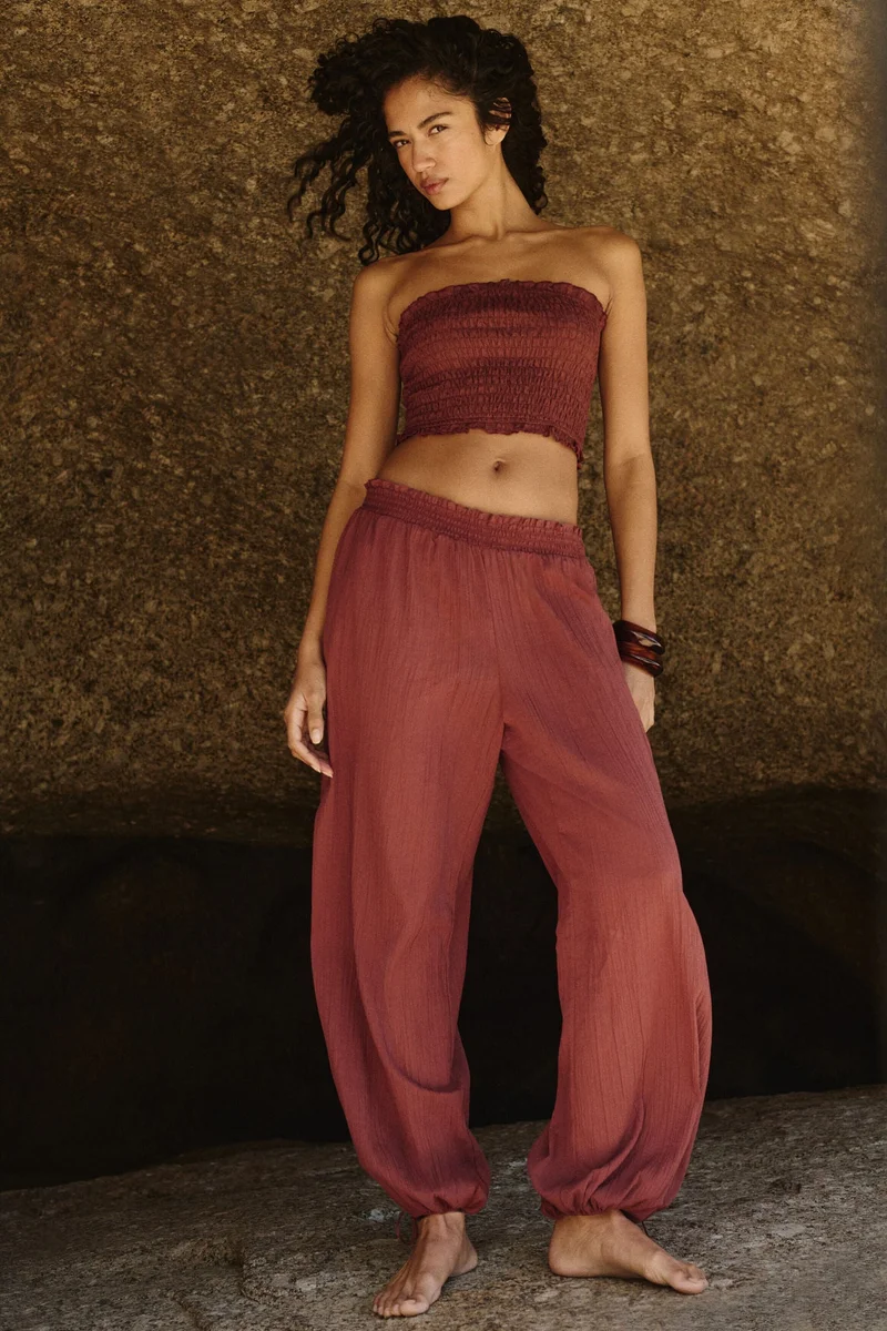 H&M Crinkled beach trousers