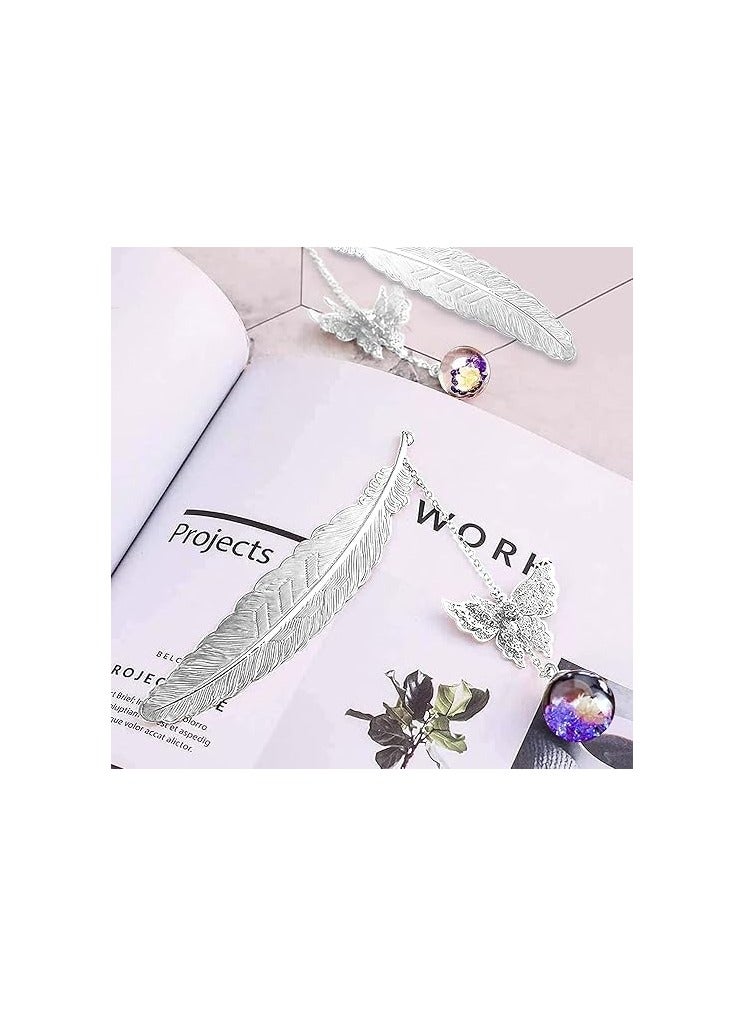 “Perfect gift for reading and nature lovers: handcrafted dragonfly and feather book separator - Image 1