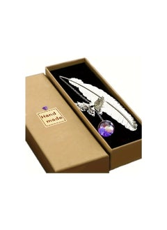 Generic “Perfect gift for reading and nature lovers: handcrafted dragonfly and feather book separator  - Image 2