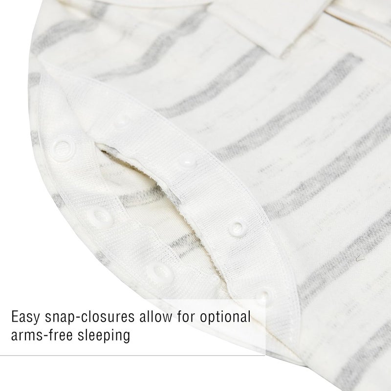 Woombie Leggies Combination Swaddle with Convertible Arms  Hip Healthy FreeLegs Transition Swaddle with Arms inOut Options  Twilight Gray Stripes 03 Months - Image 3