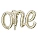 DELIGHTBOX Giant Alphabet Letters Foil Balloons 42 inch White Gold one Script Balloon for Party supplies Balloons - Image 4