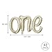 DELIGHTBOX Giant Alphabet Letters Foil Balloons 42 inch White Gold one Script Balloon for Party supplies Balloons - Image 2