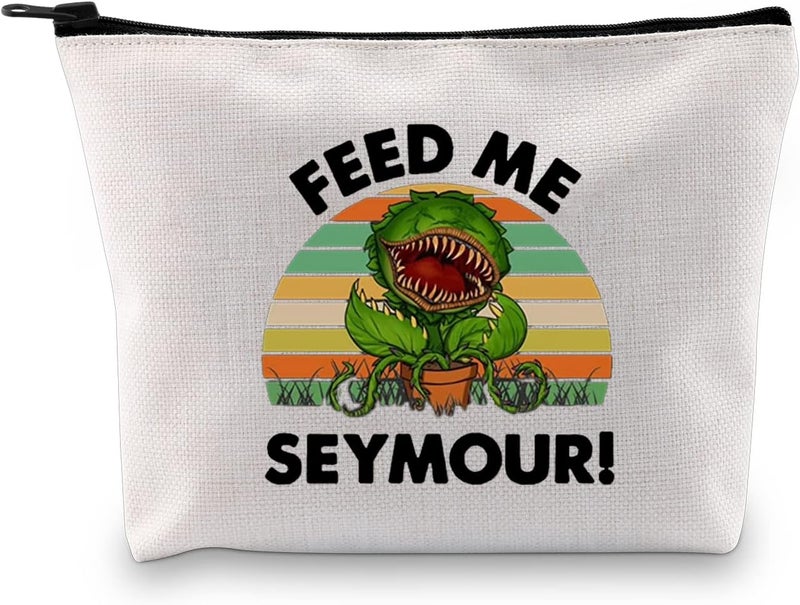 XYANFA Little ShopHorrors Inspired Makeup Bag Horror Movie Fans Gift Spooky Horror Musical Toiletry Bag (FEED ME SEYMOUR)