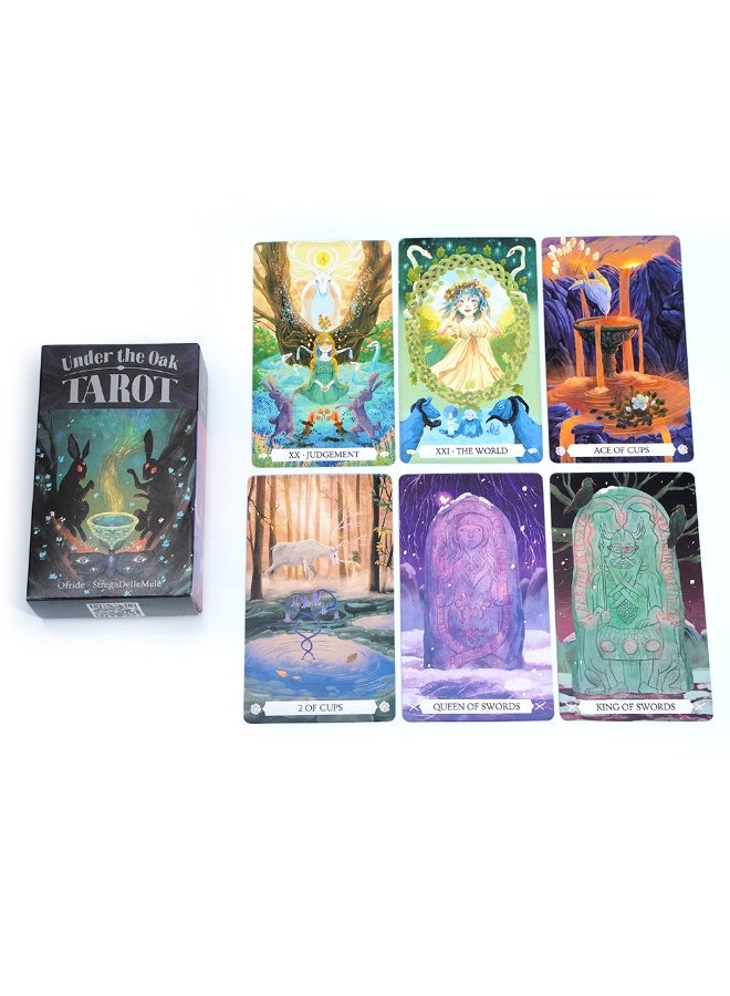 NIBEMINENT The New Tarot Cards under the Oak Tree - 78-card set - A unique divination board game that combines facts and fiction to play, used for insightful interpretations - Image 2