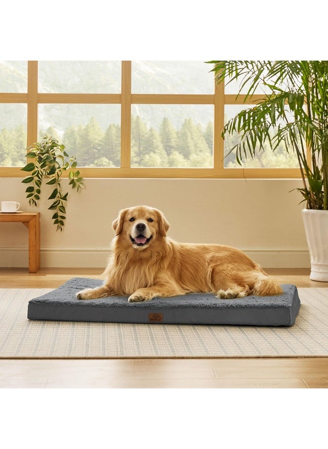 بيد شور أسرّة الكلاب من Bedsure كبيرة الحجم - سرير جرو كبير جدًا مقاوم للماء ومقاوم للعظام مع غطاء قابل للإزالة والغسل، وسجادة إسفنجية للحيوانات الأليفة على شكل قفص بيض، مناسبة للحيوانات الأليفة التي يصل وزنها إلى 100 رطل  - Image 2