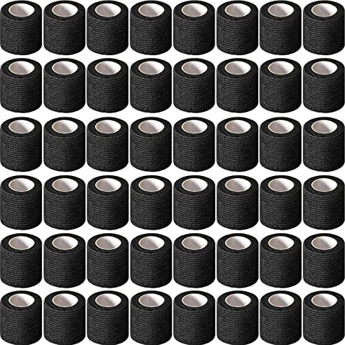 Treela 96 Pack Self Adhesive Bandage Wrap 2 Inch x 5 Yard Self Adherent Cohesive Bandages Elastic Athletic Sports Tape Breathable Wound Tape for Stretch Athletic Wrist AnkleBlack - Image 2