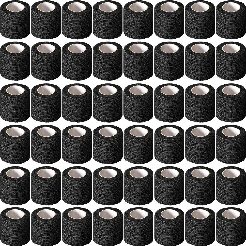 Treela 96 Pack Self Adhesive Bandage Wrap 2 Inch x 5 Yard Self Adherent Cohesive Bandages Elastic Athletic Sports Tape Breathable Wound Tape for Stretch Athletic Wrist AnkleBlack - Image 3
