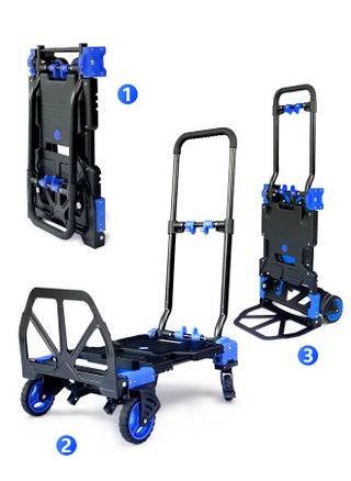 2 in 1 Folding Hand Truck Dolly Cart, 150KG Capacity Portable Folding Hand Cart, Hand Truck Foldable Dolly with Retractable Handle, Folding Dolly Cart with Wheels, Collapsible Dolly for Moving - pzsku/ZA28DC3A0152306F3A734Z/45/1741831944/1b9e6007-9a36-412e-a97b-86b37b4daa99