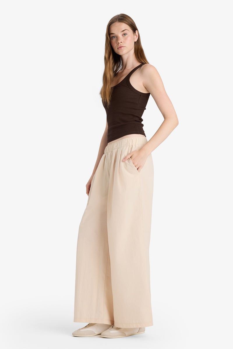 DeFacto Beige Woman Wide Leg Trousers Casual - Image 5