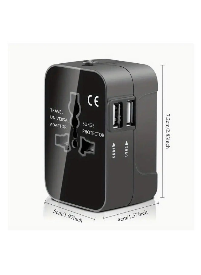 Universal Travel Adapter Power Converter Wall Plug with 2 USB Ports 2.1A Universal Socket Global Conversion Plug - Image 1