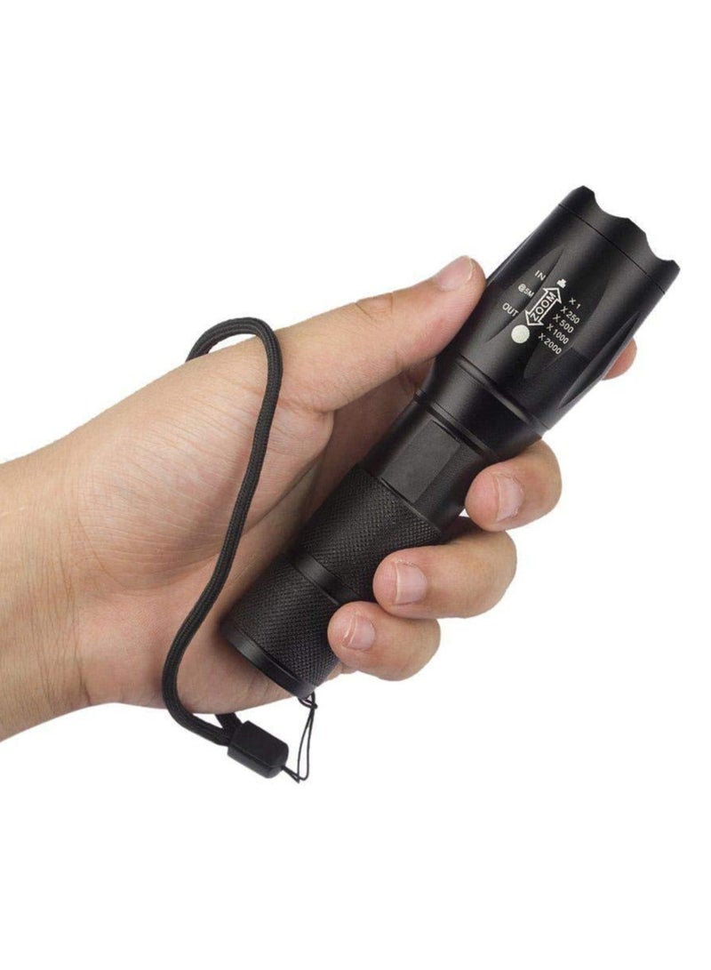 Tactical LED Flashlight Insight High Power Portable Flashlight XML T6 5 Modes Handheld Flashlights for Sports Outdoors Camping[Black,T6,18650 Battery Included] - Image 3