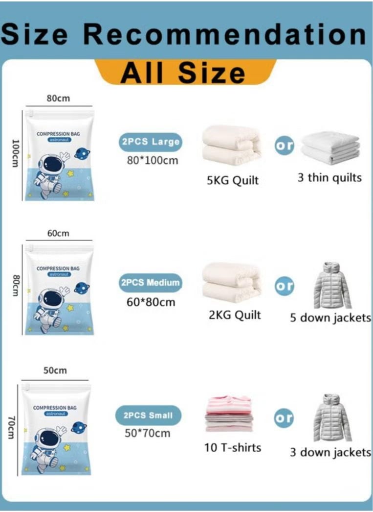 6pc Set Vacuum Storage Bags, Compression Sealer Bags with Electric Suction Pump, Reusable Vacuum Compression Bags for Clothes, Quilt, Travel (3 Size: Small, Medium, Large) - pzsku/ZA28DEC0C5CBD62C197EFZ/45/_/1723457825/17f2266d-53c2-4141-acd5-d30d974ab2b7