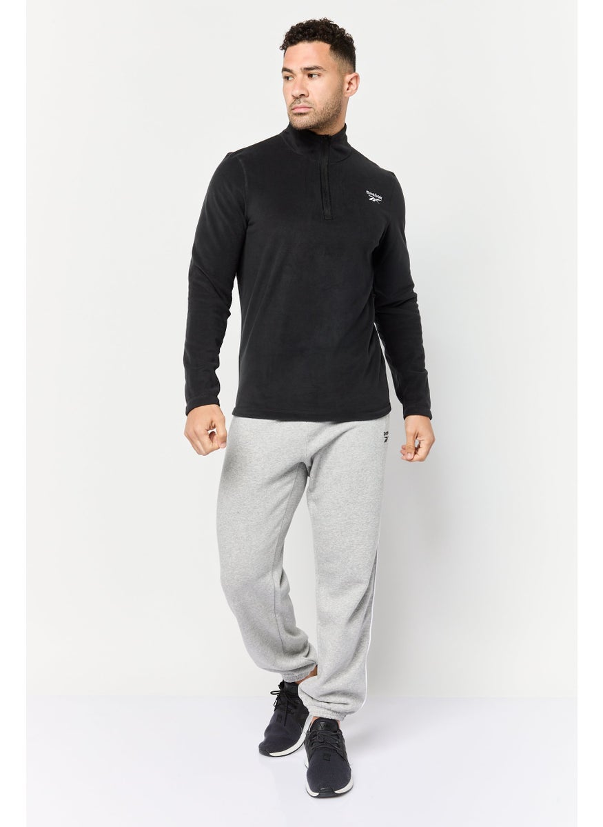 Reebok Men Sportswear Fit Long Sleeves Running Sweatshirt, Black  - Image 3