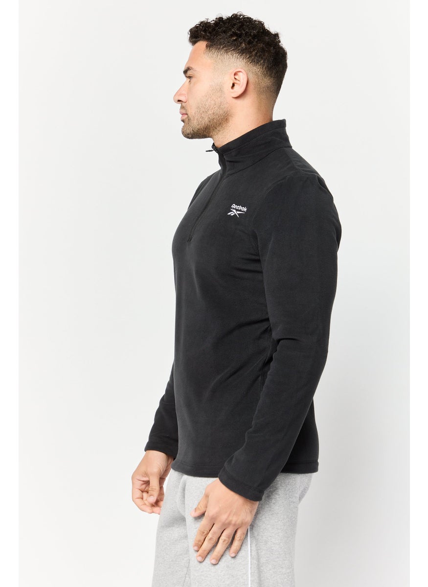 Reebok Men Sportswear Fit Long Sleeves Running Sweatshirt, Black  - Image 4