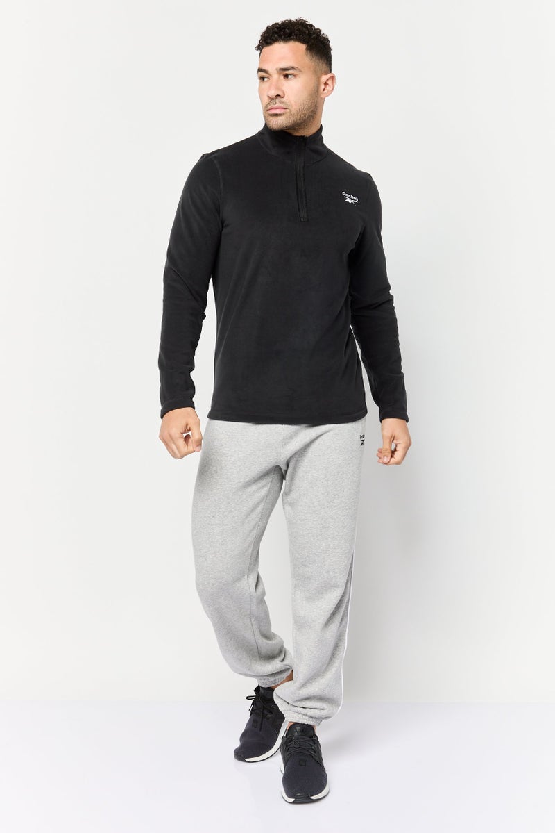 Reebok سويت شيرت رياضي للرجال بأكمام طويلة، أسود - Image 3