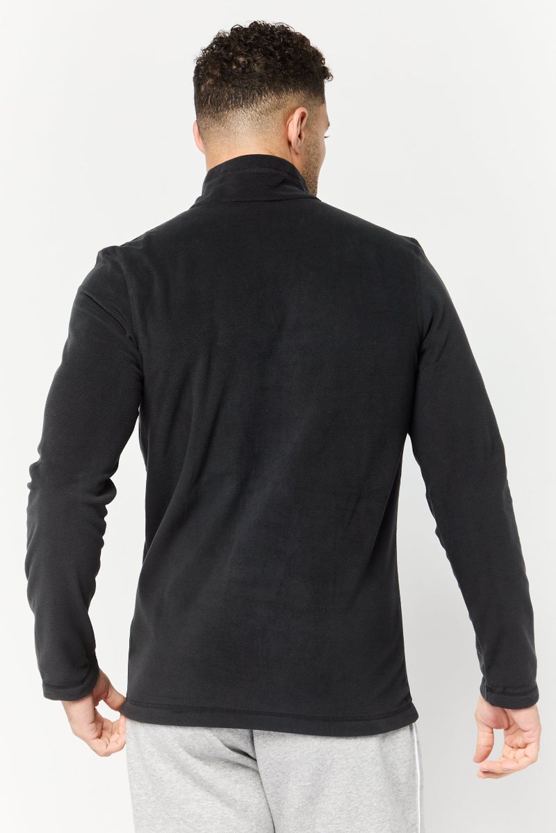 Reebok سويت شيرت رياضي للرجال بأكمام طويلة، أسود - Image 2