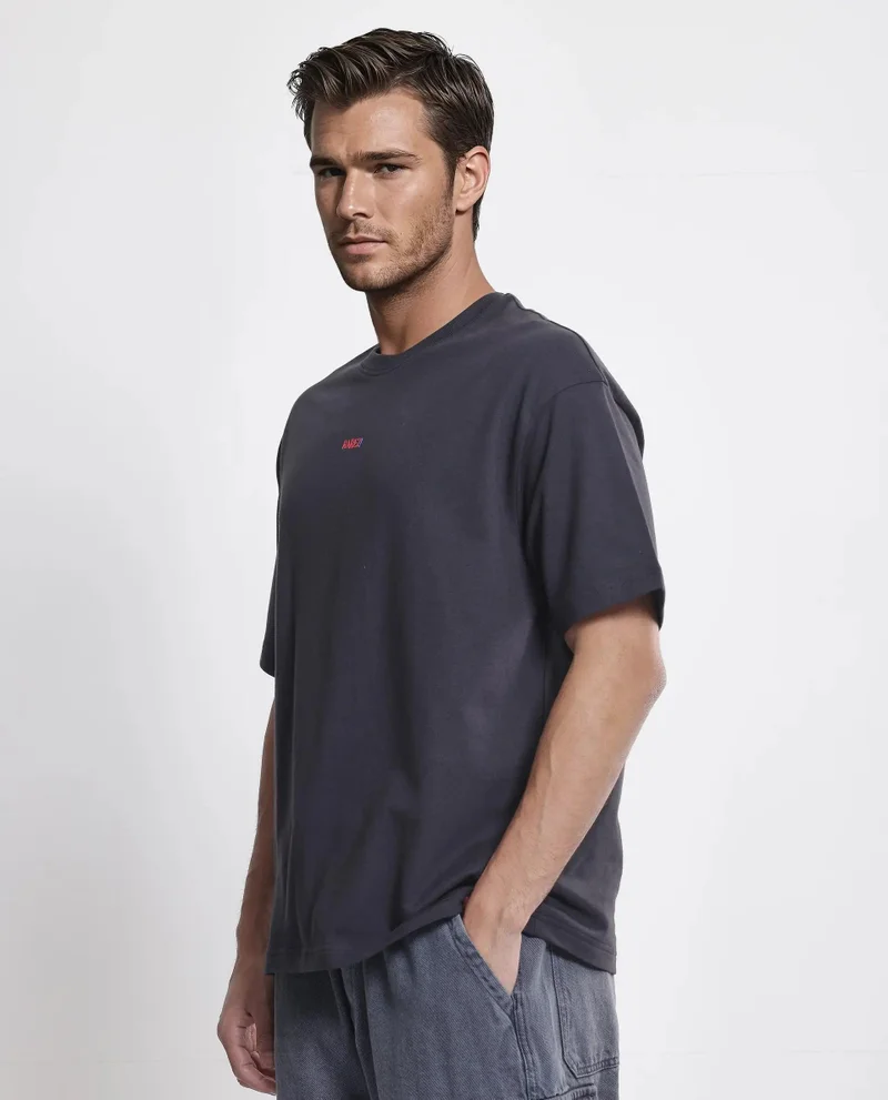Rare Rabbit Men's Oversized Back Graphic Print T-Shirt