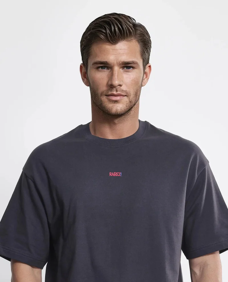 Rare Rabbit Men's Oversized Back Graphic Print T-Shirt