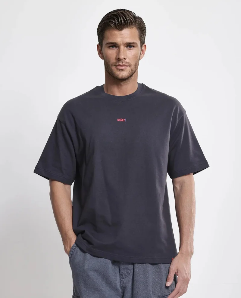 Rare Rabbit Men's Oversized Back Graphic Print T-Shirt