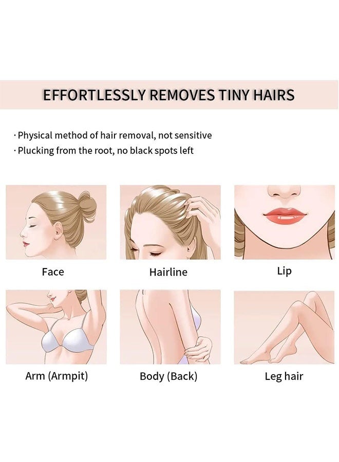 Lady Facial Threading Hair Remover Electric, Cotton Thread Epilator for Women, Painless Facial Hair Remover with USB Rechargeable for Lips Cheek, Arm and Leg Hair Removal - Image 3