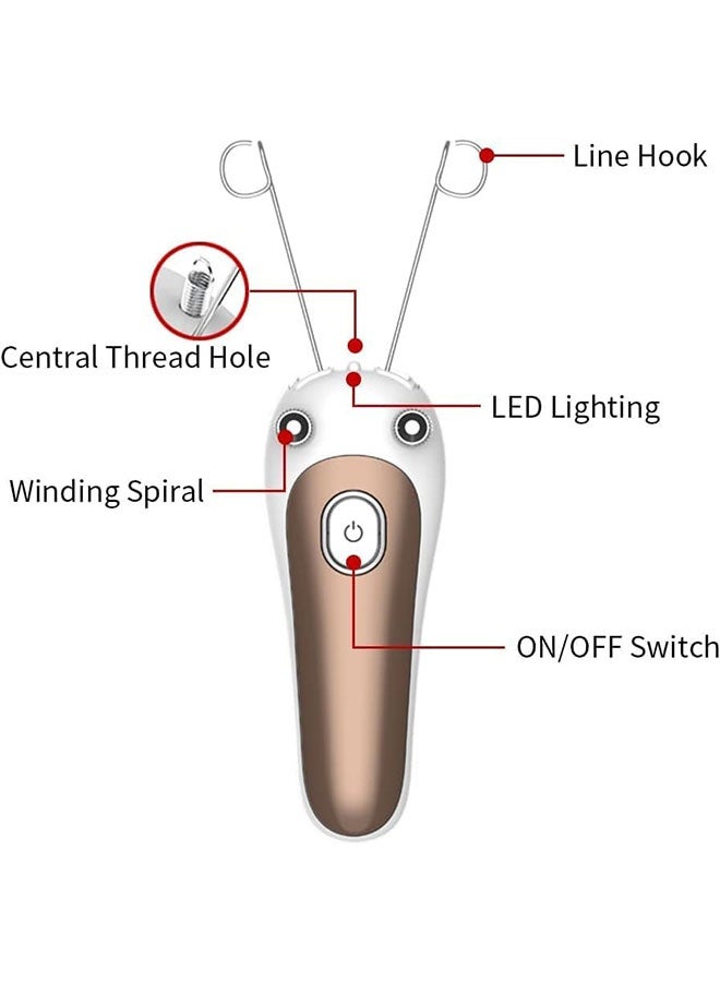 Lady Facial Threading Hair Remover Electric, Cotton Thread Epilator for Women, Painless Facial Hair Remover with USB Rechargeable for Lips Cheek, Arm and Leg Hair Removal - Image 2