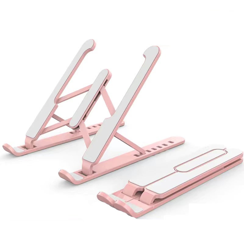 Laptop Stand: 11-17 Inch Pink 7-Level Adjustable - Hollowed-Out Heat Dissipation Ergonomic Stand for Home Office Workspace - Image 1