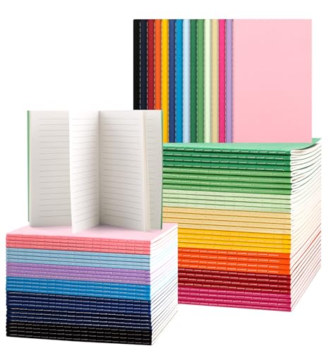 ALKALO 60 Pack Mini Pocket Colorful Lined Notebook Bulk, Journals Bulk, Small Notebooks 3.5x5.5, 30 Sheets/60 Pages, Mini Notebooks for Traveler, Students, School Supplies(Lined-60 pack, 15 Colors) - Image 1