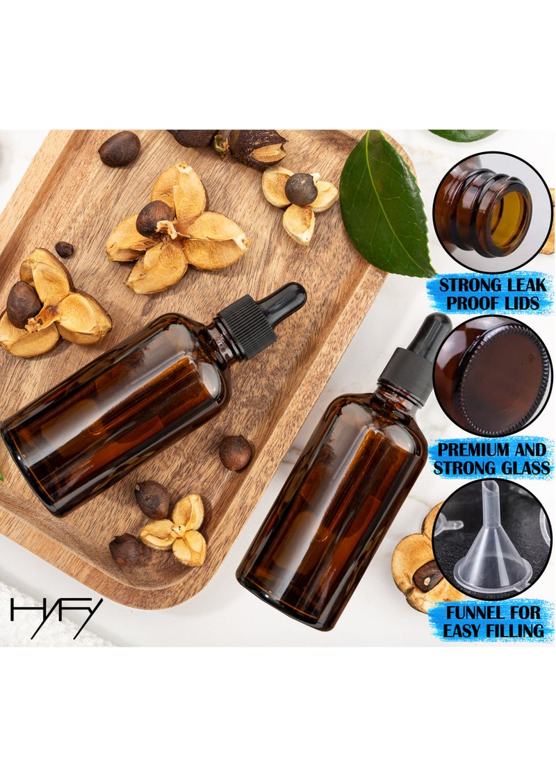 HYFY Amber Glass Dropper Bottles 4 Pack for Essential Oils Empty Bottle Big Dropper Bottles Glass Bottle Reuasable Eye Dopper Bottle Amber Bottle Tincture Bottles 100 ml - Image 2